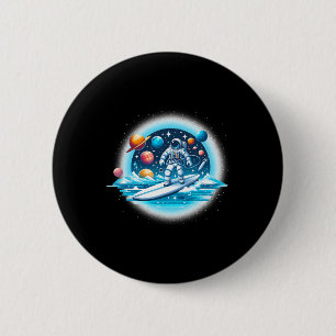 Badge Rond 5 Cm Astronaute faisant du surf dans l'espace garçons f