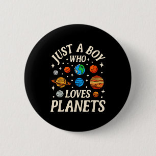 Badge Rond 5 Cm Astronaute Juste Un Garçon Qui Aime Les Planètes S