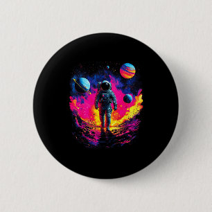 Badge Rond 5 Cm Astronaute marchant dans l'explorateur d'espace ex