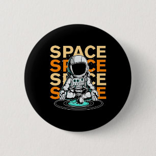 Badge Rond 5 Cm Astronaute spatial