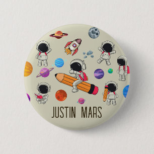Badge Rond 5 Cm Astronautes et planètes personnalisés pour la rent