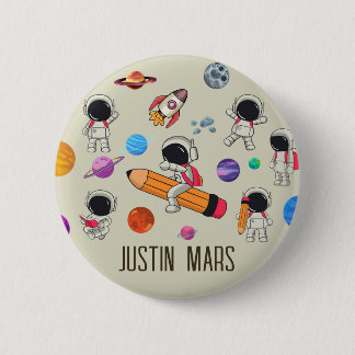 Badge Rond 5 Cm Astronautes et planètes personnalisés pour la rent