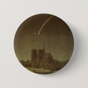 Badge Rond 5 Cm Astronomie vintage, Donati Comet sur Paris en 1858