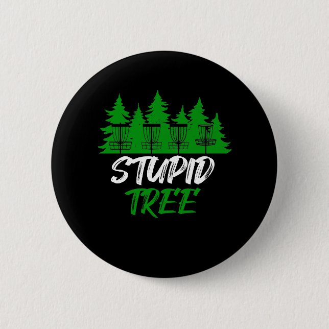 Badge Rond 5 Cm Astuce Arbre Disc Golf Funny Frisbee Golf (Devant)
