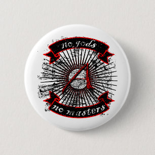 Badge Rond 5 Cm Athée aucuns dieux, aucuns maîtres