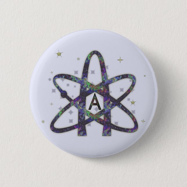 Badge Rond 5 Cm Athée dans le bouton de Pin-De retour d'espace (Devant)