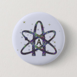 Badge Rond 5 Cm Athée dans le bouton de Pin-De retour d'espace