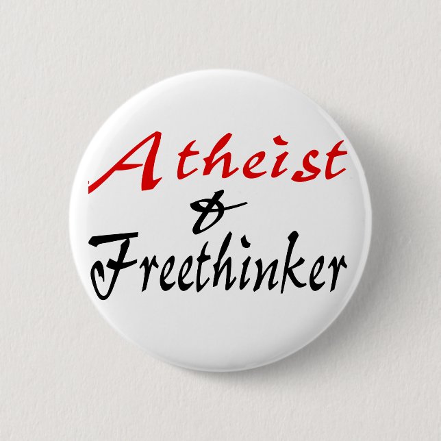 Badge Rond 5 Cm athée et libre penseur (Devant)
