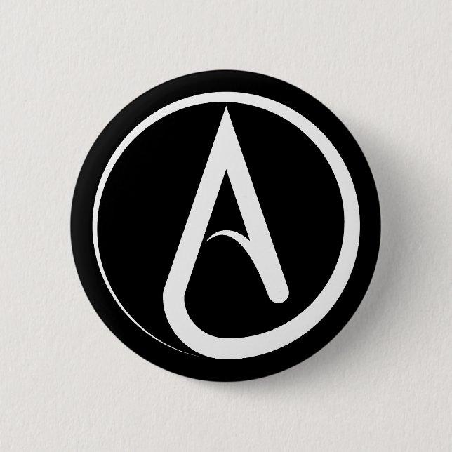 Badge Rond 5 Cm Atheist Symbol White (Devant)