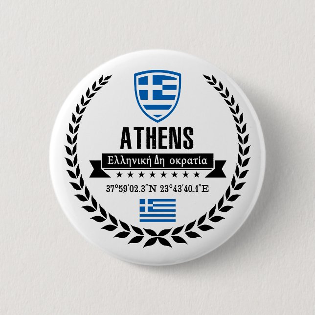 Badge Rond 5 Cm Athènes (Devant)