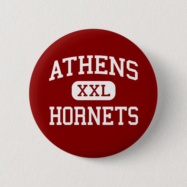 Badge Rond 5 Cm Athènes - frelons - lycée - Athènes le Texas (Devant)