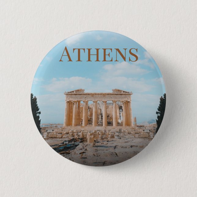 Badge Rond 5 Cm Athènes Grèce (Devant)