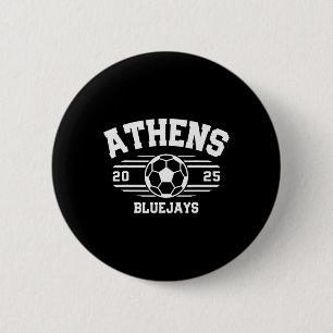 Badge Rond 5 Cm Athens Bluejays Soccer Byll 2025 Lycée