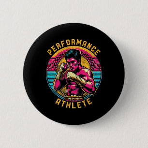 Badge Rond 5 Cm Athlète de performance de Muay Thai Homme Kickboxi