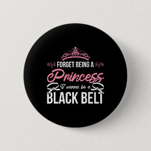 Badge Rond 5 Cm Athlete Karate Girl Sparring Black Belt Women Cade