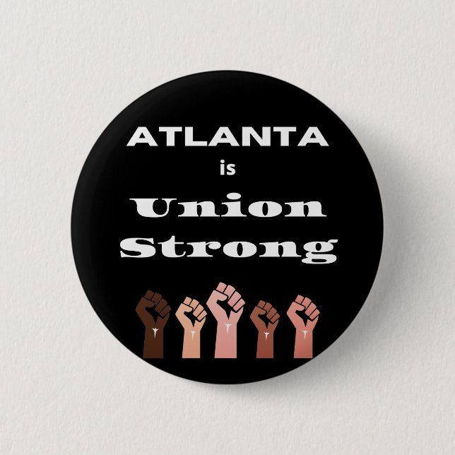 Badge Rond 5 Cm Atlanta est Union Strong Button (Devant)