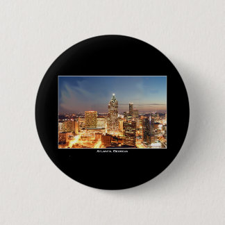 Badge Rond 5 Cm Atlanta, la Géorgie la nuit - bel horizon
