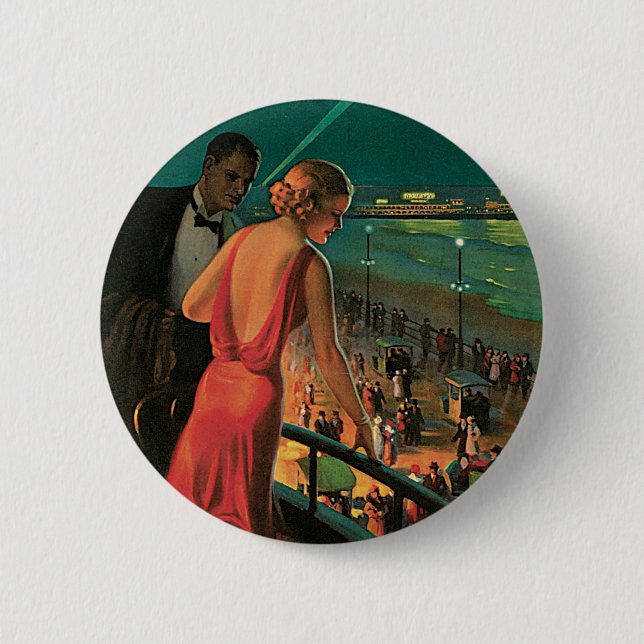 Badge Rond 5 Cm Atlantic City ~ All Year Resort (Devant)