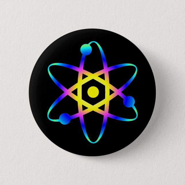 Badge Rond 5 Cm atome de la science (Devant)