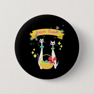 Badge Rond 5 Cm Atomique Moyen Siècle moderne Cool Chat Happy East