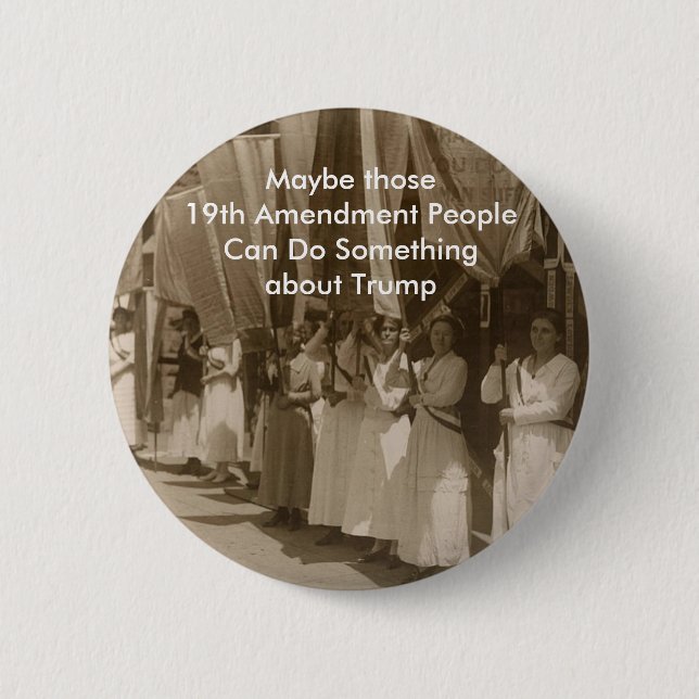 Badge Rond 5 Cm Atout et 19ème amendement (Devant)