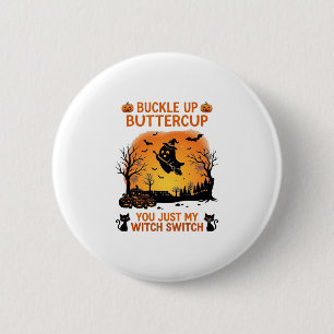 Badge Rond 5 Cm Attache-toi Papillon Halloween Fantôme Sorcière Ch