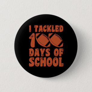 Badge Rond 5 Cm Attaqué 100 Jours De Football Scolaire Pour Garçon