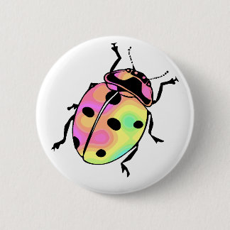 Badge Rond 5 Cm Attaque de la coccinelle psychédélique ronde