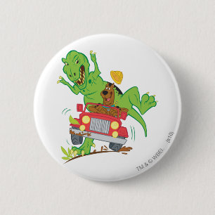 Badge Rond 5 Cm Attaque de Scooby-Doo T-Rex