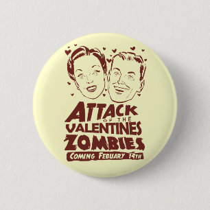 Badge Rond 5 Cm Attaque des zombis de Valentines