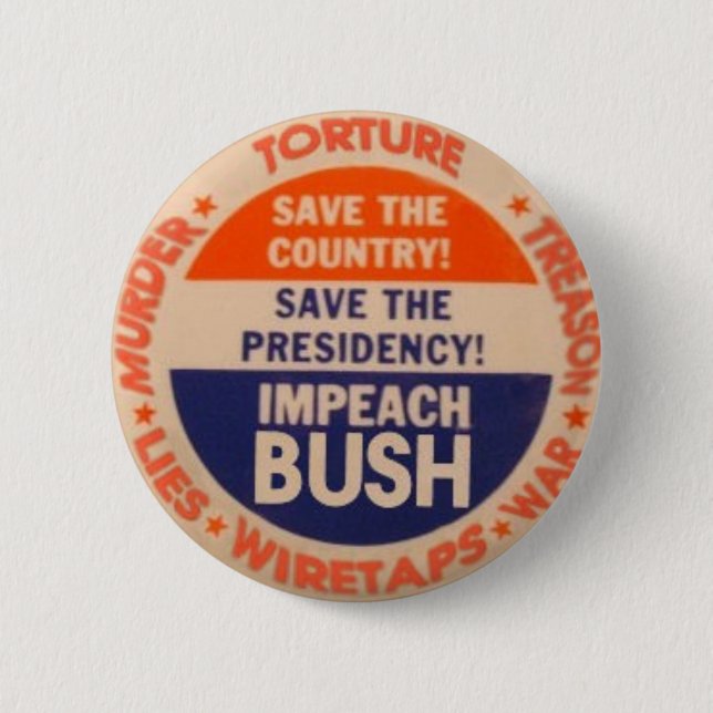 Badge Rond 5 Cm Attaquez le bouton de Bush (Devant)