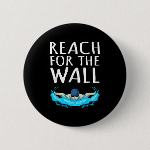 Badge Rond 5 Cm Atteindre Mur Amusant Swimmer nage Entraîneur Homm