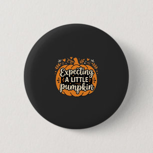 Badge Rond 5 Cm Attendant un Petit Citrouille Halloween Grossesse 