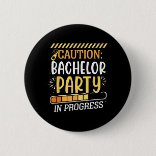 Badge Rond 5 Cm Attention Enterrement de Vie de Garçon en Cours Ma