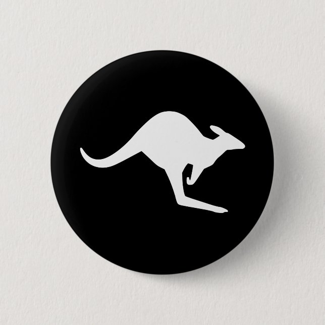 Badge Rond 5 Cm Attention Kangourou (Devant)