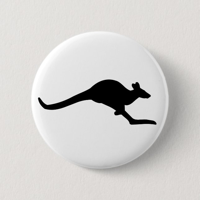 Badge Rond 5 Cm Attention Kangourou (Devant)