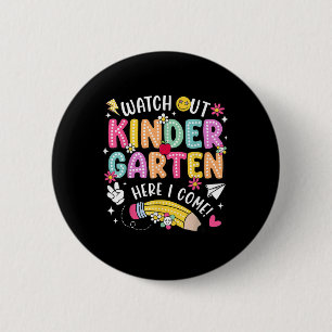 Badge Rond 5 Cm Attention maternelle me voici Kinder retour à l'éc
