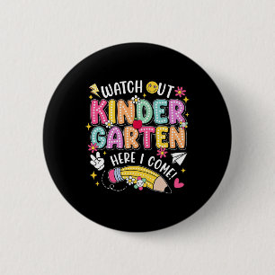 Badge Rond 5 Cm Attention maternelle me voici Retour à l'école 