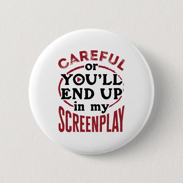 Badge Rond 5 Cm Attention Ou Vous Finirez Dans Mon Écran (Devant)