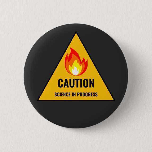 Badge Rond 5 Cm Attention Science en cours (Devant)