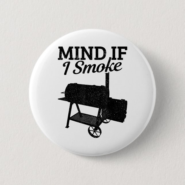 Badge Rond 5 Cm Attention si je fume Barbecue Grillmaster Fumer de (Devant)