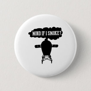 Badge Rond 5 Cm Attention Si Je Fumé Funny Bbq Grillant Oeuf Fumeu