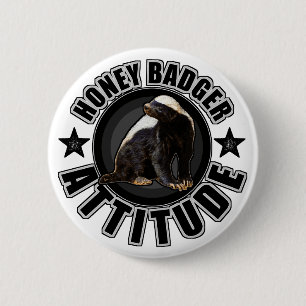 Badge Rond 5 Cm ATTITUDE de blaireau de miel - conception ronde