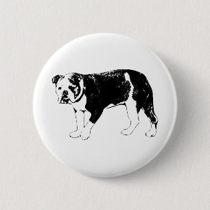Badge Rond 5 Cm Attitude de bouledogue, impact simple