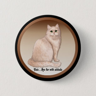 Badge Rond 5 Cm Attitude du chat