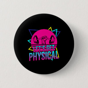 Badge Rond 5 Cm Attractions physiques - Fitness Fitness 80's Worko