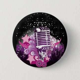 Badge Rond 5 Cm Attrait du microphone