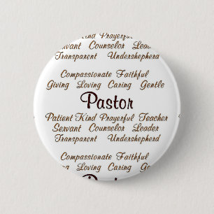 Badge Rond 5 Cm Attributs de pasteur