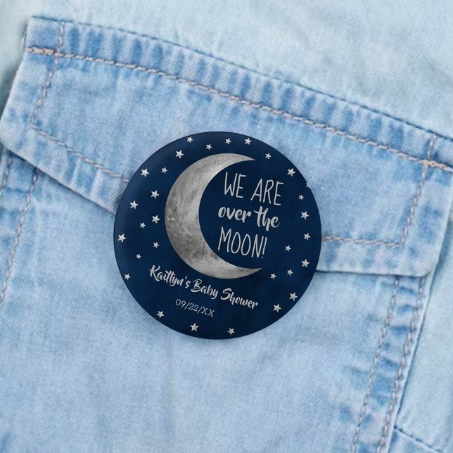 Badge Rond 5 Cm Au-Dessus De La Lune | BABY SHOWER (Créateur téléchargé)