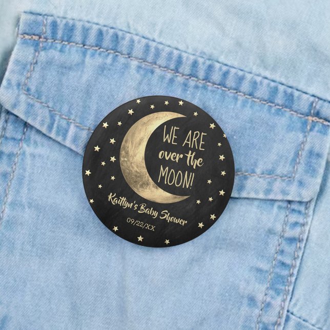 Badge Rond 5 Cm Au-Dessus De La Lune | BABY SHOWER (Créateur téléchargé)